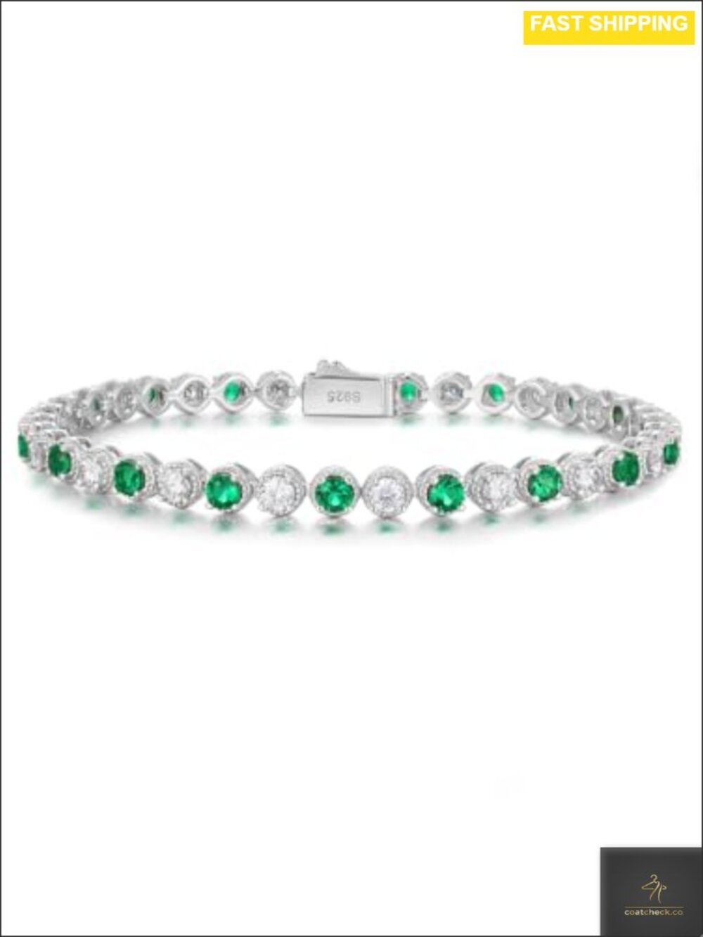 Moissanite Emerald Tennis Bracelet 925 Sterling Silver Women Jewelry Gift